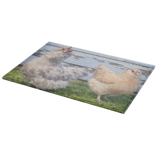 Two Chickens Cutting Board  Farmhouse Style Snijplank (Hoek)
