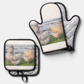 Two Chickens Farmhouse Ovenwant & Pannenlap Set (Voorkant / Achterkant)