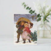 Two children in the snow by Frederick Morgan Briefkaart (Staand voorkant)