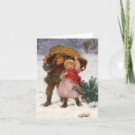 Two children in the snow by Frederick Morgan Kaart