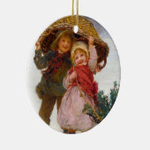 Two children in the snow by Frederick Morgan Keramisch Ornament (Rechts)