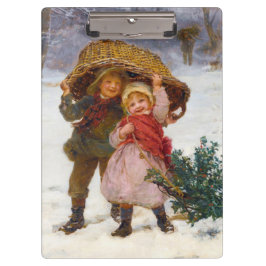 Two children in the snow by Frederick Morgan Klembord