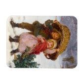 Two children in the snow by Frederick Morgan Magneet (Horizontaal)