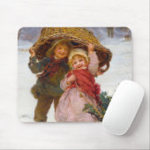 Two children in the snow by Frederick Morgan Muismat (Met muis)