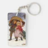 Two children in the snow by Frederick Morgan Sleutelhanger (achterkant)