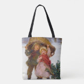 Two children in the snow by Frederick Morgan Tote Bag (Achterkant)