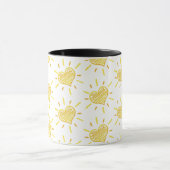 Two-colour coffee mug with hearts design. magische mok (Midden)