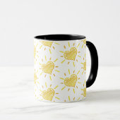 Two-colour coffee mug with hearts design. magische mok (Voorkant rechts)