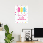 Two Cool 2de verjaardag Regenboog Ijslolly Poster (Thuiskantoor)