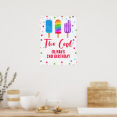 Two Cool 2e verjaardag Regenboog Ijslolly Poster (Keuken)