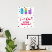 Two Cool 2e verjaardag Regenboog Ijslolly Poster (Thuiskantoor)