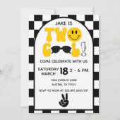 Two Cool Birthday Sunglasses Peace Sign Kaart (Voorkant)