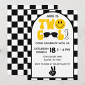 Two Cool Birthday Sunglasses Peace Sign Kaart (Voorkant / Achterkant)