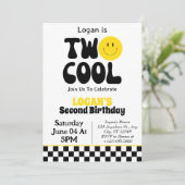 Two Cool Boy 2de verjaardagsfeestje Kaart (Staand voorkant)