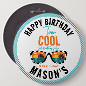 Two Cool Boy 2de verjaardagsfeestje Ronde Button 6,0 Cm (Voorkant /achterkant)