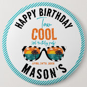 Two Cool Boy 2de verjaardagsfeestje Ronde Button 6,0 Cm (Voorkant)