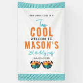 Two Cool Boy 2de verjaardagsfeestje Spandoek (Verticaal)
