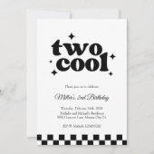 Two Cool, Dude! | Boys 2nd Retro Minimalist Party  Kaart (Voorkant)