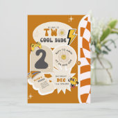 Two Cool Dude | Jongens 2e Retro Checkered Verjaar Kaart (Staand voorkant)