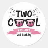 Two Cool Girls 2de verjaardag Ronde Sticker (Voorkant)