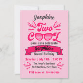 Two Cool Girls Pink Sunglasses 2nd Birthday Kaart (Voorkant)