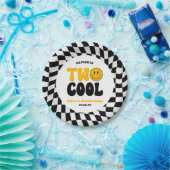 Two Cool Happy Retro Second 2nd Birthday Party Papieren Bordje (Feest)