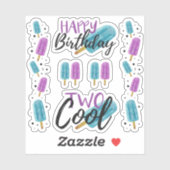 TWO COOL Kind's 2nd Birthday Ice Pop Scrapbook Pag Sticker (Vel)