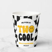 Two Cool Retro Arch Second 2nd Birthday Party Papieren Bekers (Achterkant)