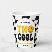 Two Cool Retro Arch Second 2nd Birthday Party Papieren Bekers (Voorkant)