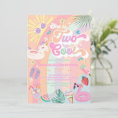 Two Cool Summer Rainbow Sun 2nd Birthday  Kaart (Staand voorkant)