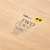 Two Cool Sunglass 2nd Birthday Simple Acryl Uitnodigingen (Laagn)