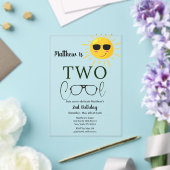 Two Cool Sunglass 2nd Birthday Simple Acryl Uitnodigingen (Insitu (Huwelijk))