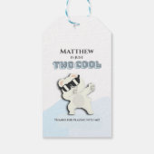 Two Cool Winter Polar Bear dabbing 2nd bday Cadeaulabel (Achterkant)