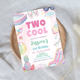 Two Cool - Zomer Meisje 2de Verjaardagsfeestje Kaart