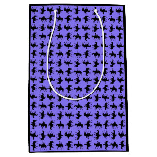 Two Cowboys on Horseback Silhouettes - Periwinkle  Medium Cadeauzakje