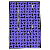 Two Cowboys on Horseback Silhouettes - Periwinkle  Medium Cadeauzakje (Achterkant)