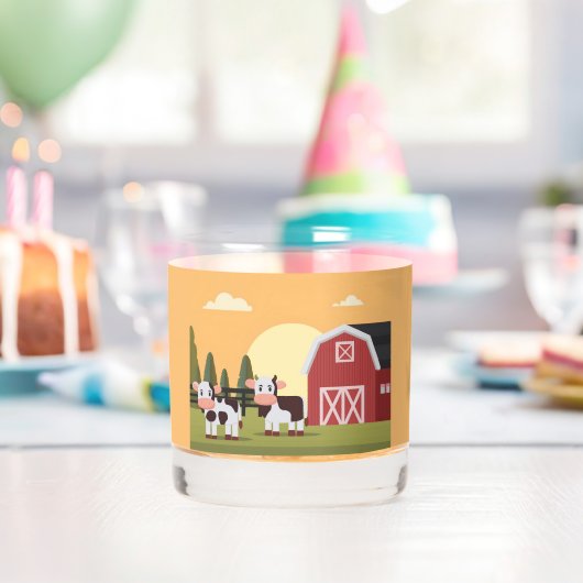 Two Cows and a Red Barn at Sunrise Whisky Glas (Insitu (Verjaardag))