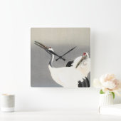 Two Cranes, 1900-1930 by Ohara Koson Vierkante Klok (Huis)