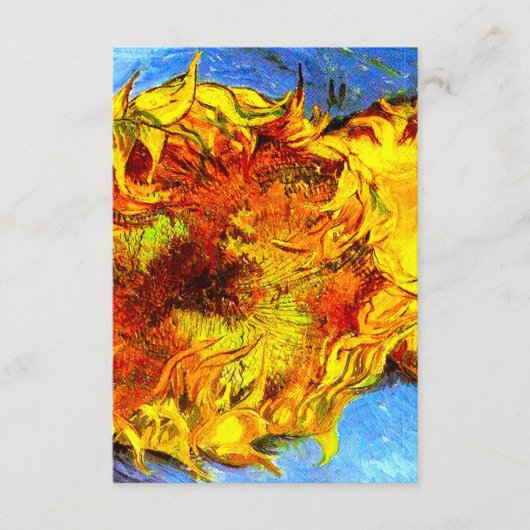 Two Cut Sunflowers Van Gogh Informatiekaartje (Voorkant)
