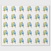 Two cute blue and green Budgies Cadeaupapier (Vlak)