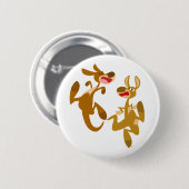 Two Cute Bouncy Cartoon Kangaroos Ronde Button 5,7 Cm (Voorkant /achterkant)