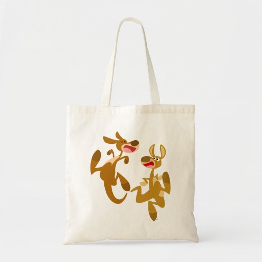 Two Cute Bouncy Cartoon Kangaroos Tote Bag (Voorkant)