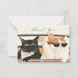 Two Cute Cats Thank You Notitiekaartje