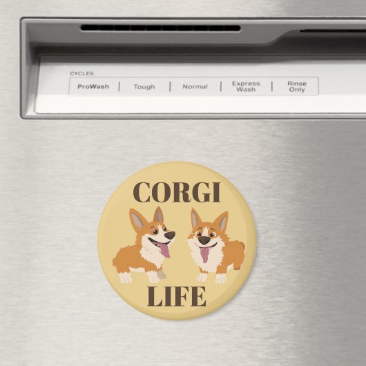 Two Cute Corgi Dogs Magnet (Insitu (Vaatwasser))