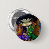 "Two Cute Dragonlings"-Button Ronde Button 5,7 Cm (Voorkant /achterkant)