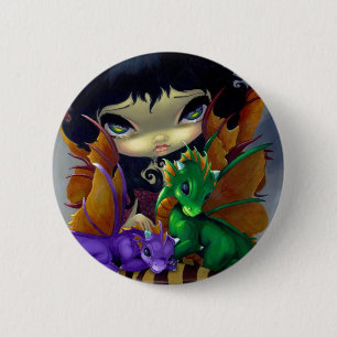 "Two Cute Dragonlings"-Button Ronde Button 5,7 Cm