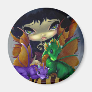 "Two Cute Dragonlings" Magnet