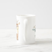 Two Cute Happy Cartoon Goats Bone China Mok (Achterkant)