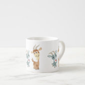Two Cute Happy Cartoon Goats Espresso Mok (Voorkant rechts)