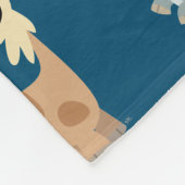 Two Cute Happy Cartoon Goats Fleece Blanket Deken (Hoek)